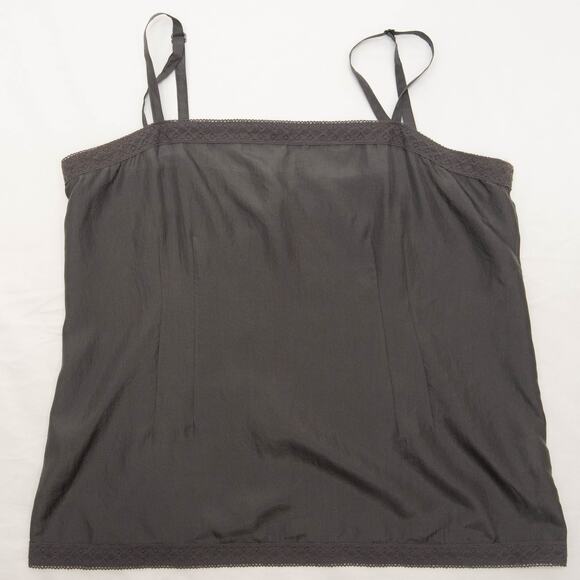 Eileen Fisher Gray Silk Lace Trim Cami Size Medium - Picture 6 of 10